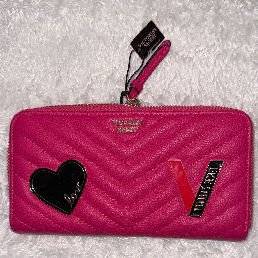 Victoria's Secret Hot Pink Chevron Wallet